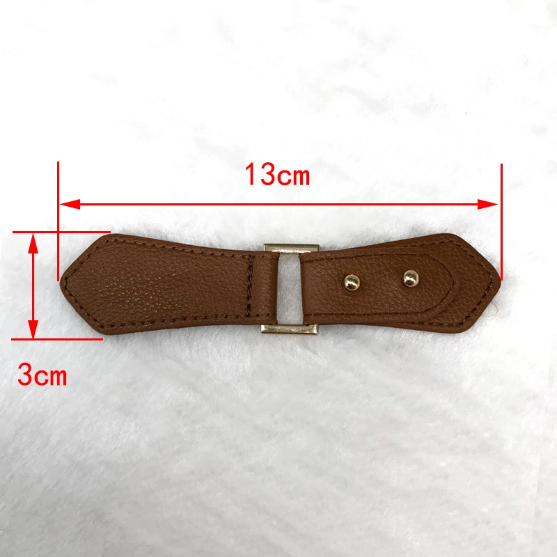 Fashion Leather Tape Toggle Button for Wind Coat Fastener with Metal Rivets